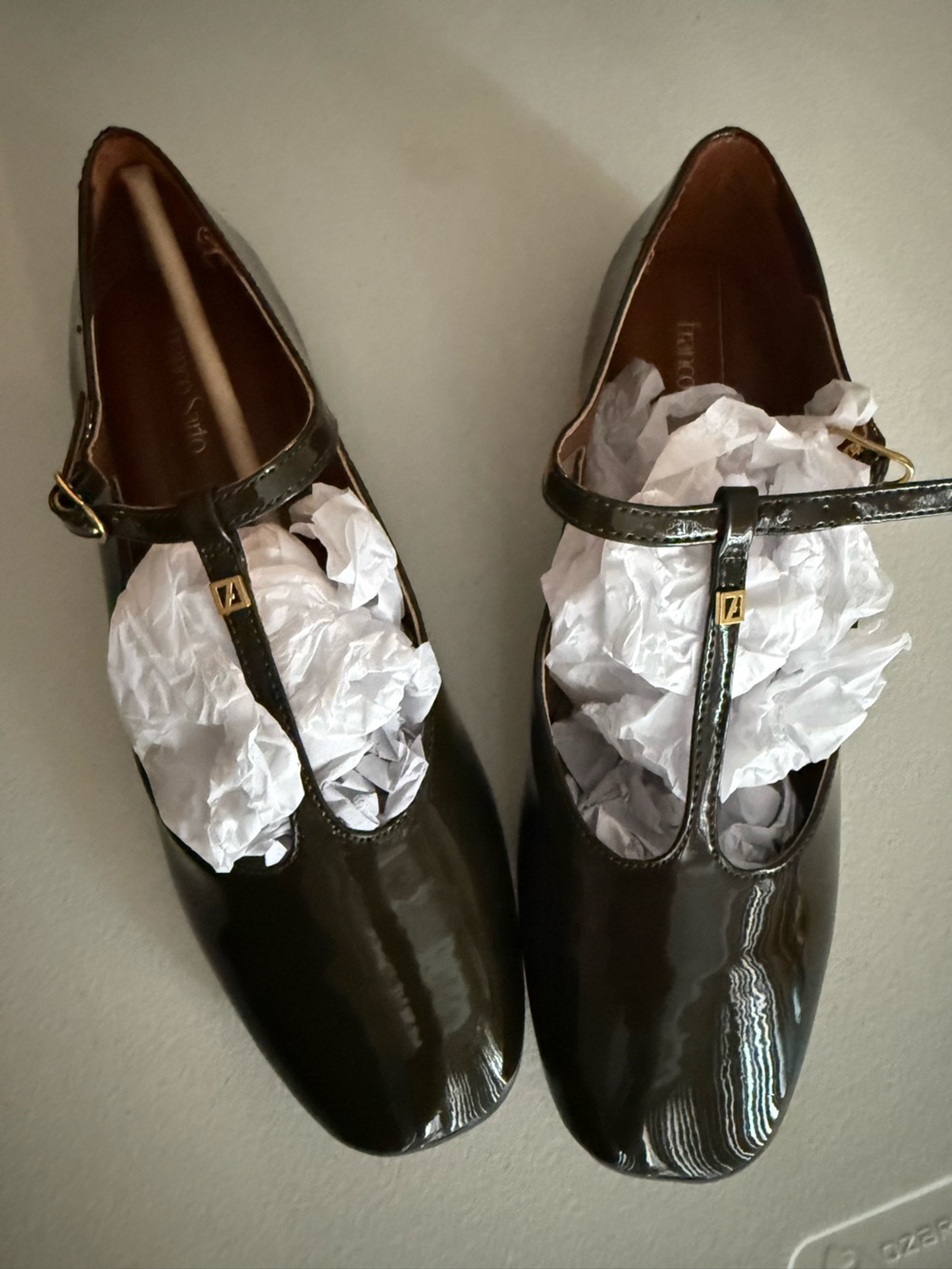 Mary Jane Flats Women’s 6.5 🎀 Franco Sarto Marylee Green Patent T-Strap